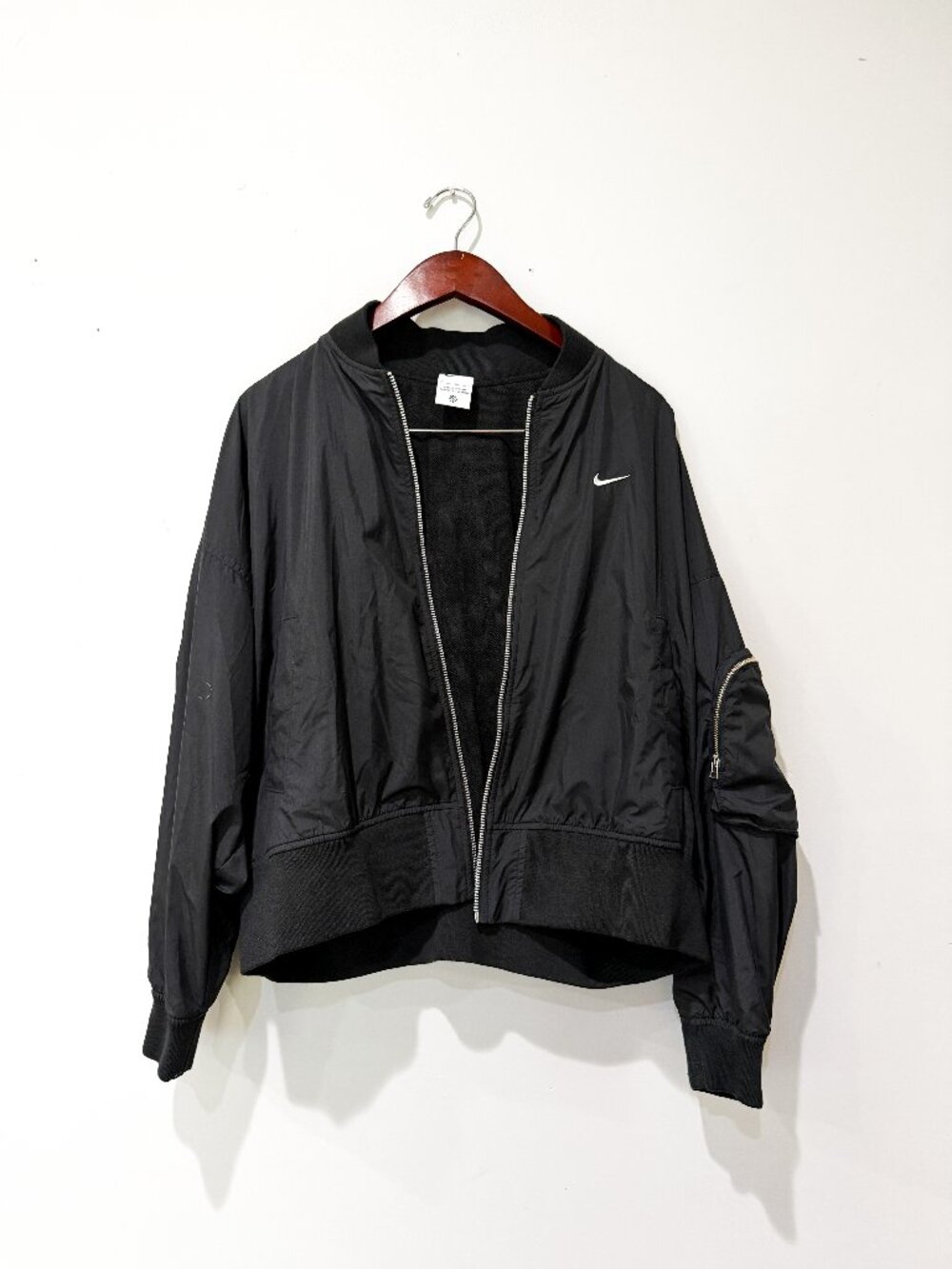 Nike Sportswear Essential Oversized Bomber Jacket Black Women's Size M